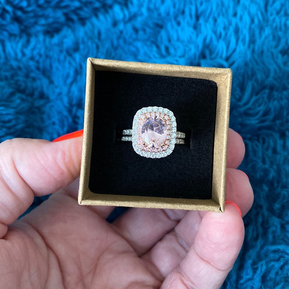 Morganite wedding set